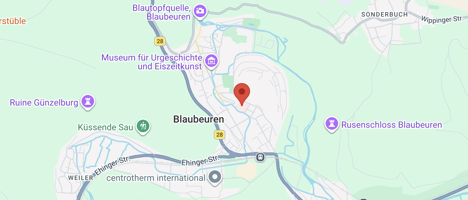 Standort des Alb-Donau Klinikums in Blaubeuren auf der Karte